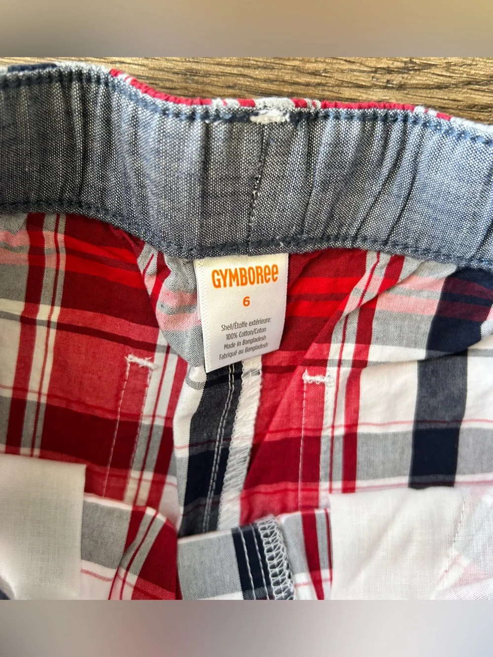 Gymboree |Red Navy White Plaid Shorts Set sz 6